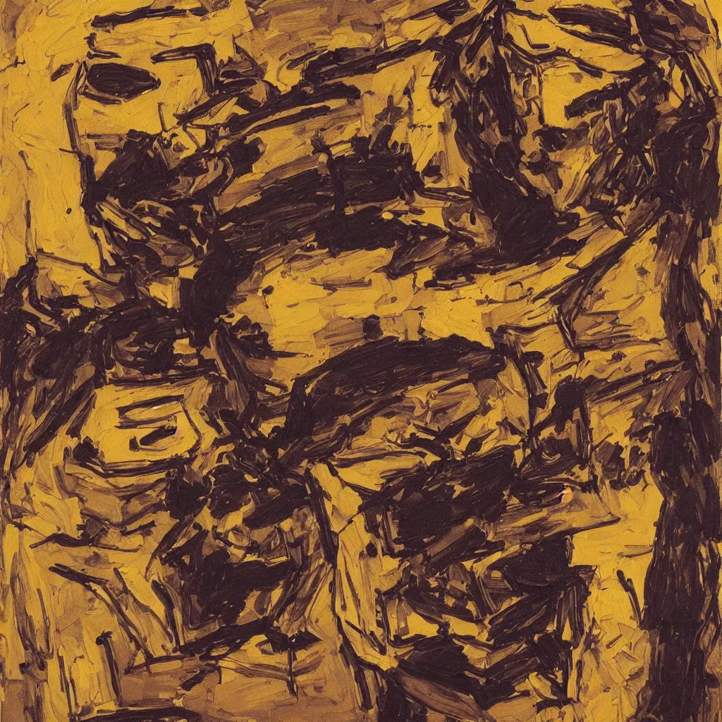 Prompt: a man by frank auerbach