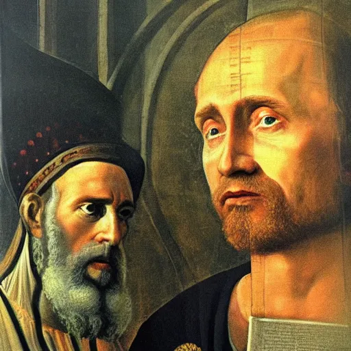 Image similar to vision of ezekiel with vladimir putin, portrait centered