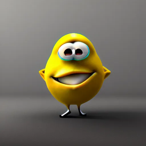 Prompt: a lemon character in the style of pixar, 4k, octane render