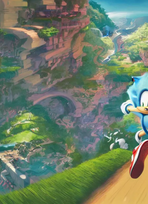 Sonic green hill zone steven universe background mountain waterfall