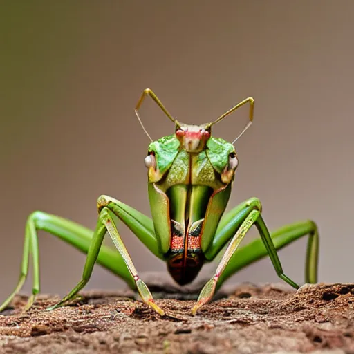 Prompt: macro insect photography, praying mantis macro image