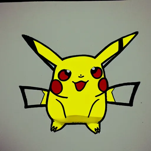 Prompt: pikachu badly drawn by a 3 years old