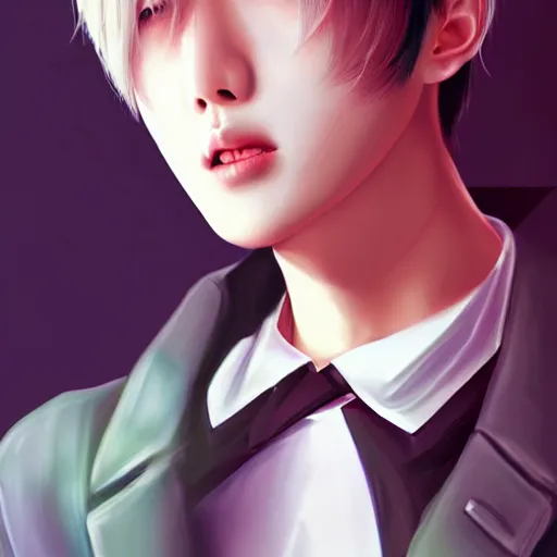 Image similar to jin from bts, elegant, ultra highly detailed, digital painting, smooth, sharp focus, artstation, art by Sakimichan