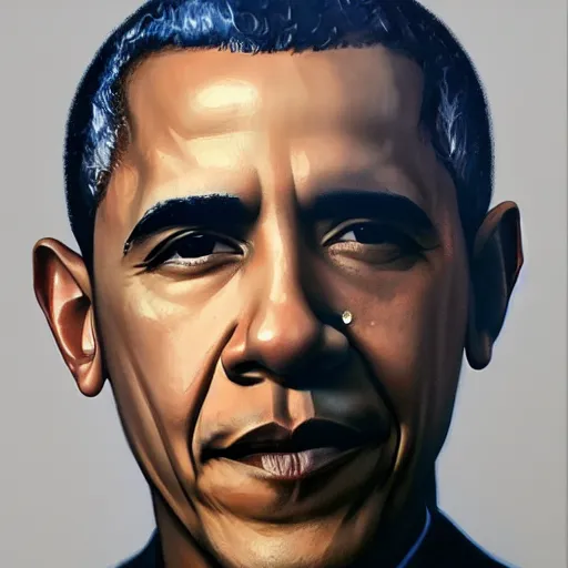 Prompt: barack obama by ruan jia, portrait