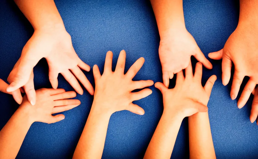 Prompt: photograph of hands lots of hands, one point perspective, 1-point perspective, tilt shift, sigma 85mm f/1.4, 4k, depth of field, high resolution, 4k, 8k, hd, full color