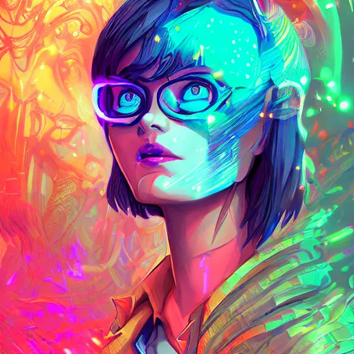 Image similar to skill magic geek inside matrix deepdream radiating a glowing aura stuff loot legends stylized digital illustration video game icon artstation lois van baarle, ilya kuvshinov, rossdraws,