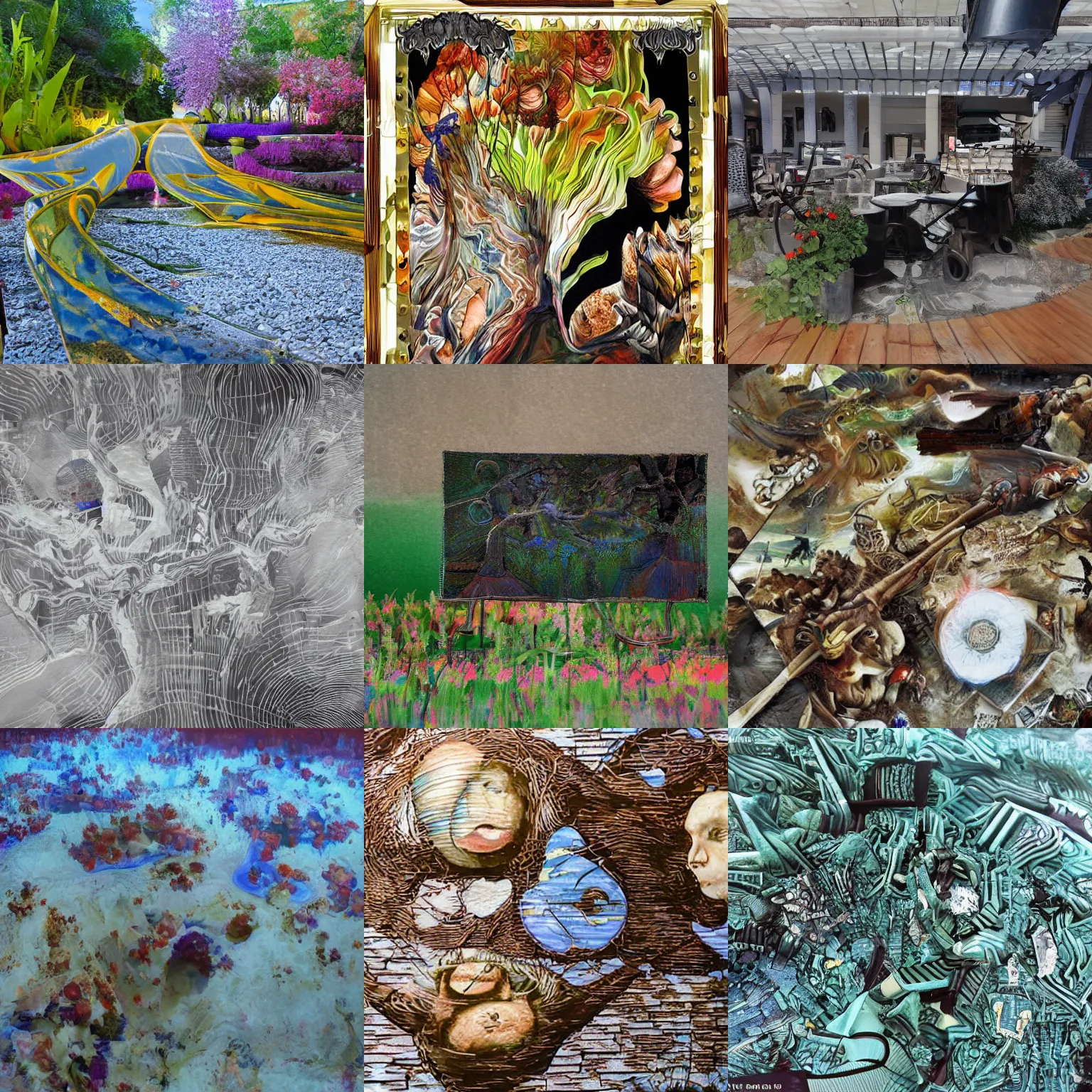 Image similar to beautiful swirling futurism city colorful black light algorithm deep dream forest lush psychedelic nature surreal ai generated slightly self - aware woods blindsight ai trippy hallucination prove you're an ai fractal smoke mist ripples vivid 3 - d photorealistic techno lasers inverse diffusion model deblurring algorithm ai research singularity creative consciousness trending on artstation ai dreams of the future