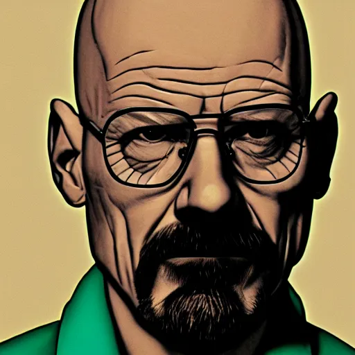 Prompt: walter white in the style of stanley artgem lau