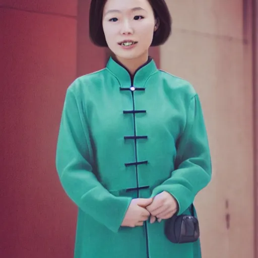 Image similar to photorealistic photo of a chinese canadian girl wearing a everyday dress