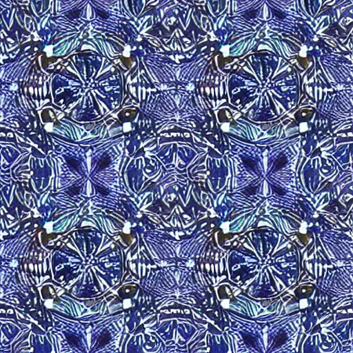 Prompt: a mystical pattern out of stars, the moon and the sun, border pattern, pattern, dark blue and white