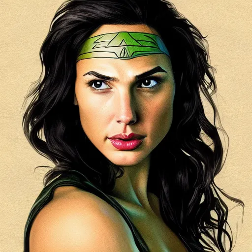 Image similar to Digital painting of Gal Gadot as The Hulk, from The Avengers (2012)