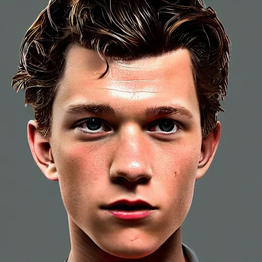 Image similar to tom holland close up, photorealistic, studio