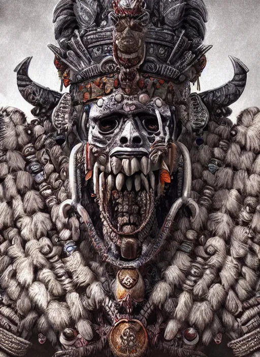 Image similar to digital _ painting _ of _ ah puch mayan god of death _ by _ filipe _ pagliuso _ and _ justin _ gerard _ symmetric _ fantasy _ highly _ detailed _ realistic _ intricate _ port