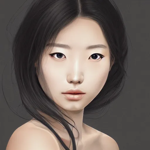 Image similar to erika ikuta, portrait, elegant, highly detailed, digital painting, smooth, sharp focus, illustration, 4 k