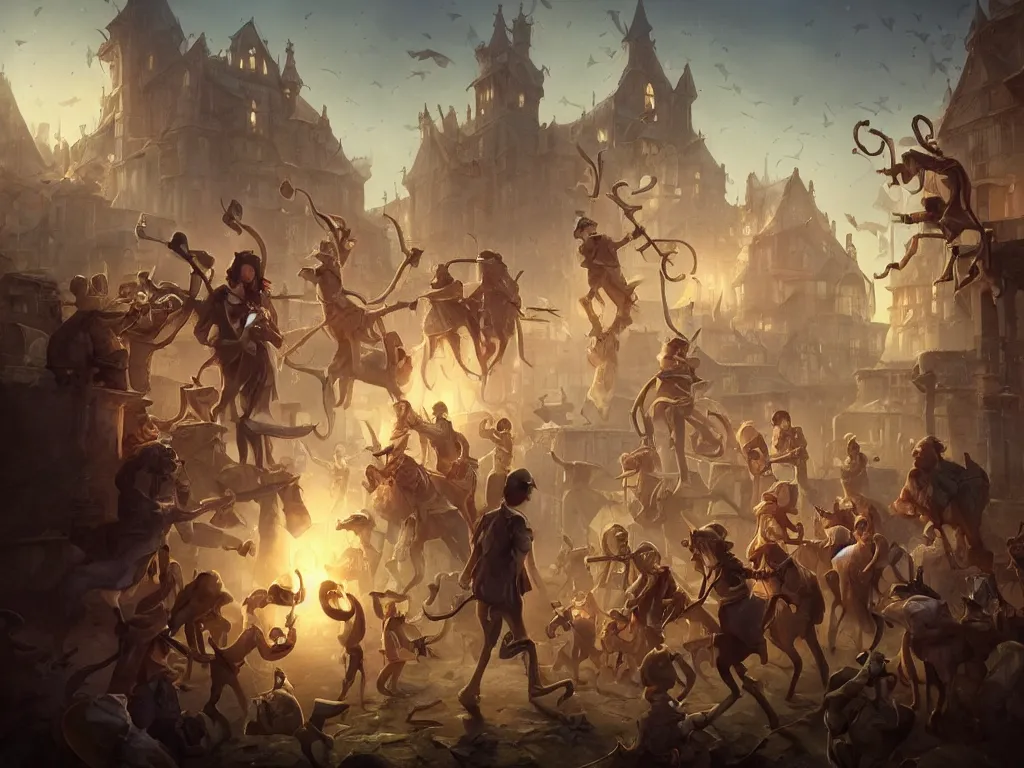 Image similar to Jay Powell as Pied Piper of Hamelin, digital art, cgsociety, artstation, stunning, trending, award-winning,