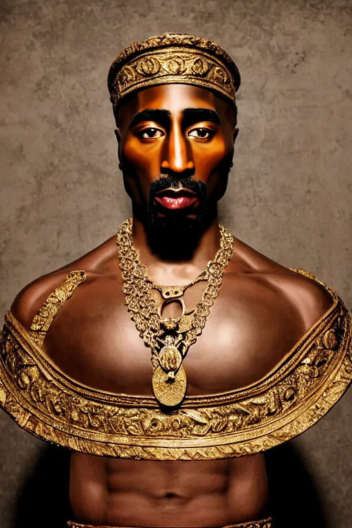 Prompt: tupac wear roman dress, high resolution, photorealistic, smooth, 4 k, aesthetic lighting, baroque object, sharp focus, hyperdetailed object, professional photography, pullitzer winning photo by : canon eos 5 d mark iv, by karah mew and adnan abidi and jodie bateman