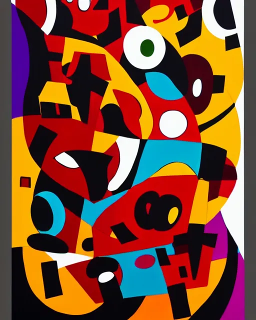 Image similar to rage, rage against the dying of the light | abstract art painting | high contrast | inspired by george condo | inspired by jean arp | trending on artstation