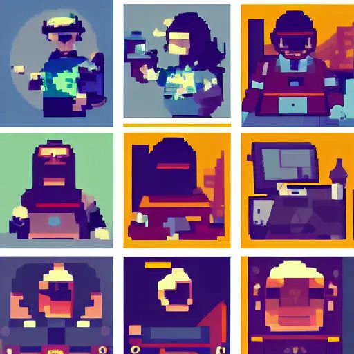 Prompt: futuristic pfp collection in the style of cryptopunks