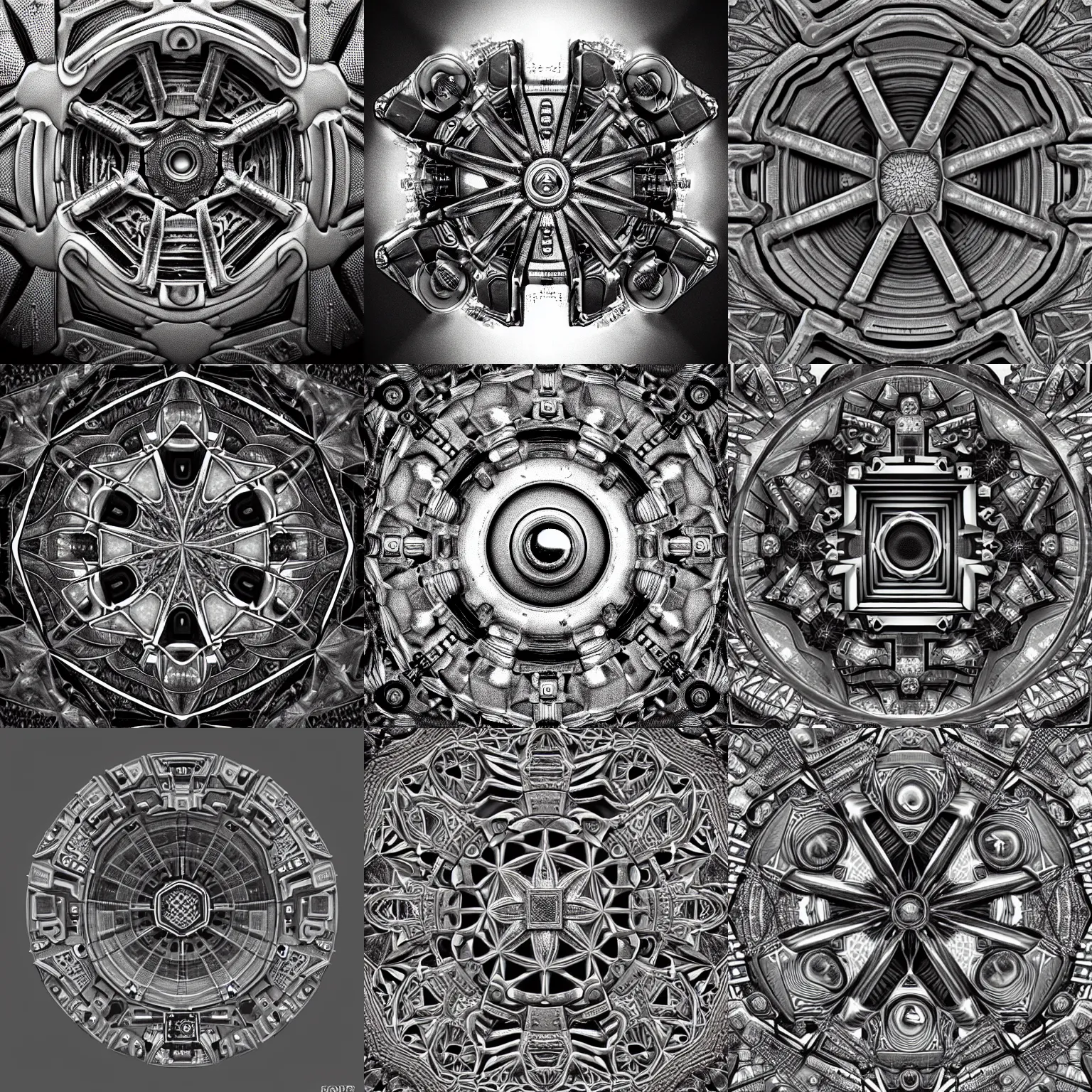 Prompt: symmetrical electron microscopy, highly detailed, masterpiece, trending on ArtStation, ultra realistic