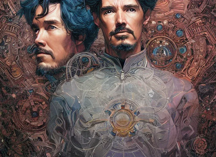 Image similar to a highly detailed futuristic portrait of stephen strange, james gurney, james jean