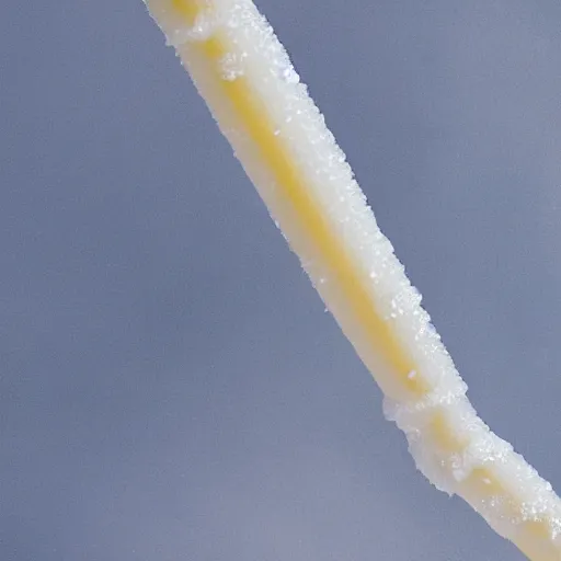 Prompt: an icicle that looks suspiciously like macaroni