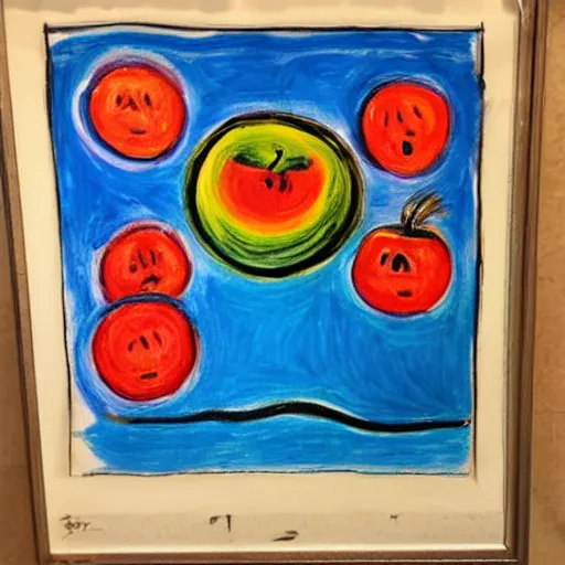 Prompt: an expressionism apple in the style of edvard munch - n 4