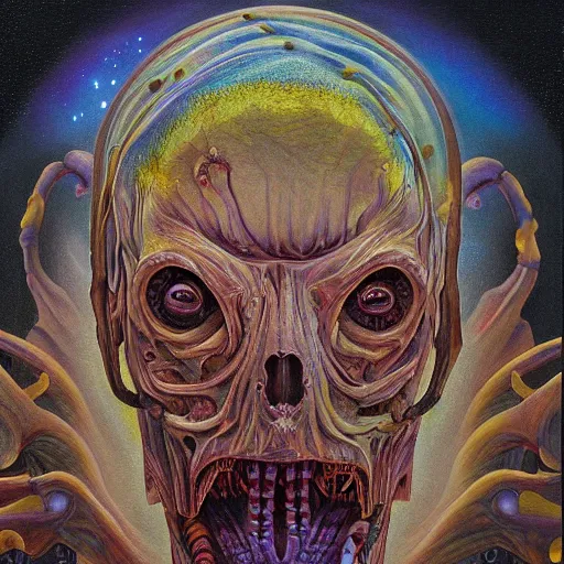 Image similar to a hyperrealistic painting of cosmic horror, by gregory crewson, highly detailed, vivid color,