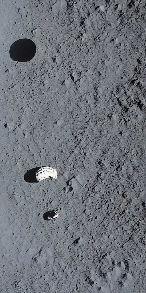 Image similar to super high resolution portrait, chinese astronaut landing on the moon, backlight, background is lunar crater, earth, sky, meteorite crater, lunar module, f 3 2, high detail.