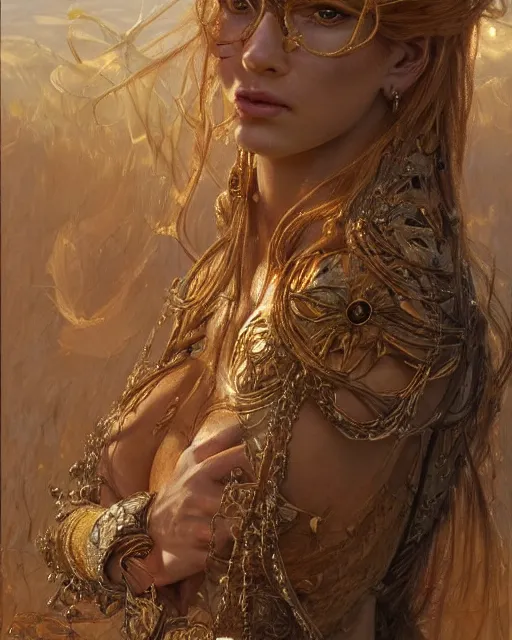 Image similar to highly detailed portrait of a majestic lioness queen in the form of a beautiful woman. d & d, art by donato giancola and ruan jia and carl larsson. trending on artstation, intricate details, energetic composition, golden ratio, concept art, illustration, elegant art