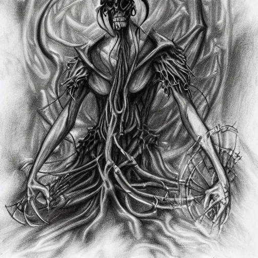 Prompt: Vecna's curse, Pencil painting art