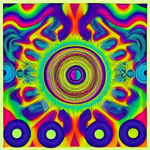 Image similar to psychedelic 1 9 6 0 s album cover, highly detailed, vivid colors,