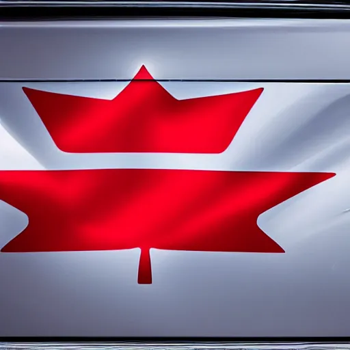 Image similar to nissan skyline r34 with Canadian flag reflection, photography, realistic