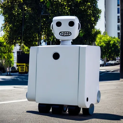 Image similar to LOS ANGELES, CA JUNE 7 2024: One of the most happy, kind, self-aware robots to emerge from the future-technology-portal.
