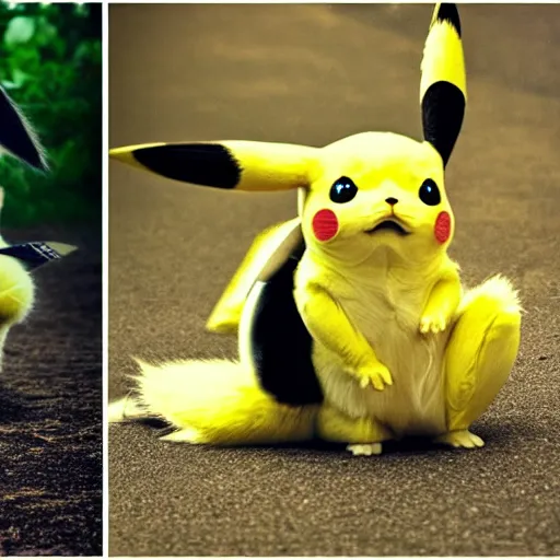 Prompt: real life pikachu, professional photography, national geographic