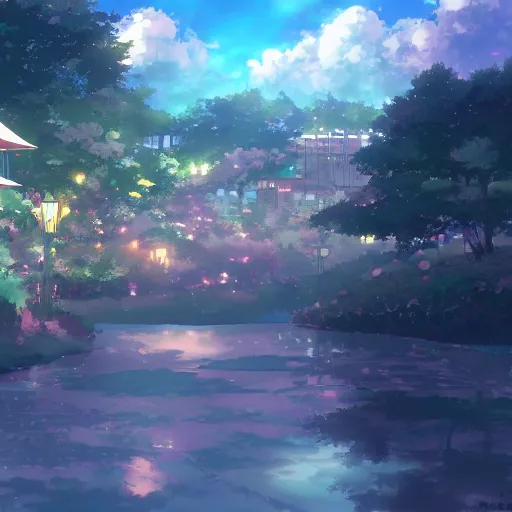Prompt: heaven makoto shinkai city fantasy pixiv scenery art inspired by magical fantasy