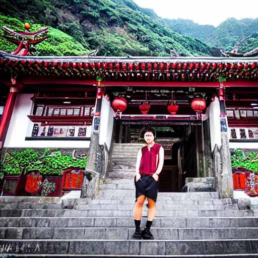 Prompt: portrait in jiufen taiwan professional portrait photo