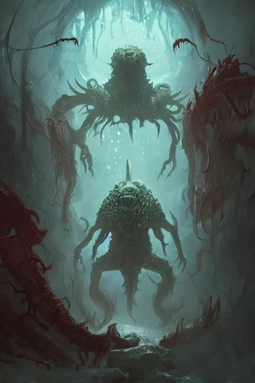 Image similar to lovecraftian monster, digital art, magic the gathering, mtg, by greg rutkowski, trending on artstation