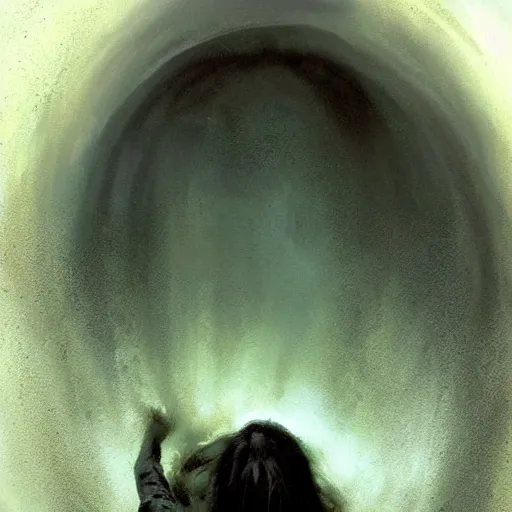 Prompt: a latino 1 5 year old boy with long black hair opens a dark portal to the void. dramatic. cinematic. detailed. sharp. photo realistic. realism. repin. phil hale. ruan jia