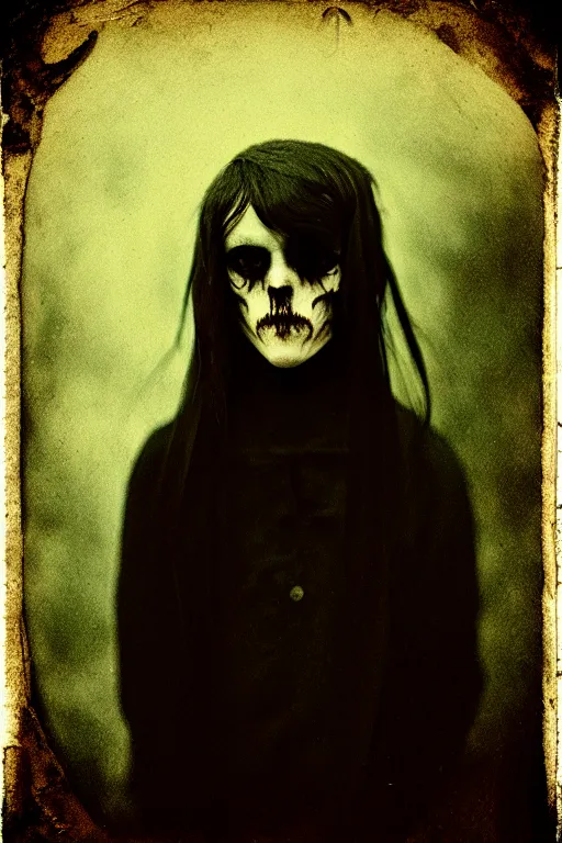 Image similar to a creepy demon, a character portrait, photograph by Kyle Thompson, Victorian England, deviantart, gothic art, deviantart, tintype photograph, goth