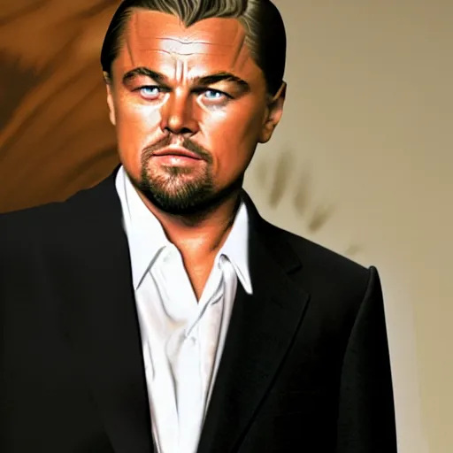 Image similar to Leonardo DiCaprio as Scarface 4K quality super realistic