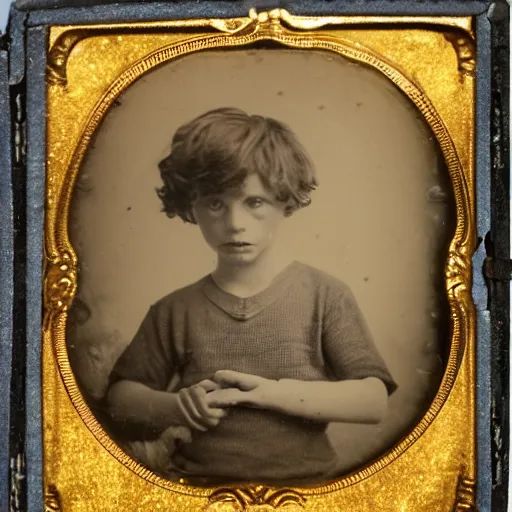 Image similar to underwater tintype photo of boy in a cave