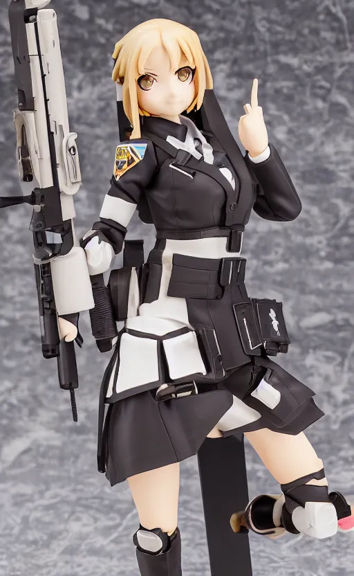 Prompt: toy design, school uniform, portrait of the action figure of a girl, girls frontline style, anime figma figure, studio photo, flight squadron insignia, realistic military gear, 70mm lens, round elements, photo taken by professional photographer, by shibafu, trending on facebook, symbology, anime character anatomy 4k resolution, matte, empty hands, realistic military carrier, forest