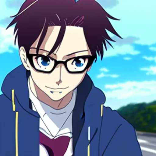 Prompt: robert downey as anime character, kyoto animation, magical