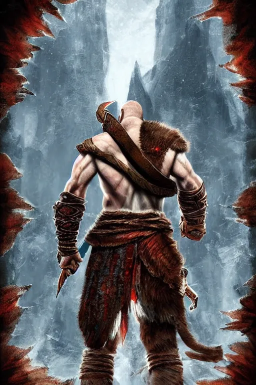 Image similar to poster for game god of war, highly detailed, centered, digital painting