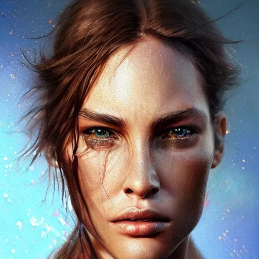 Prompt: horse face hyperrealistic portrait, photo realistic, poster, artstation, volumetric lighting, digital art, very detailed face by magali villeneuve