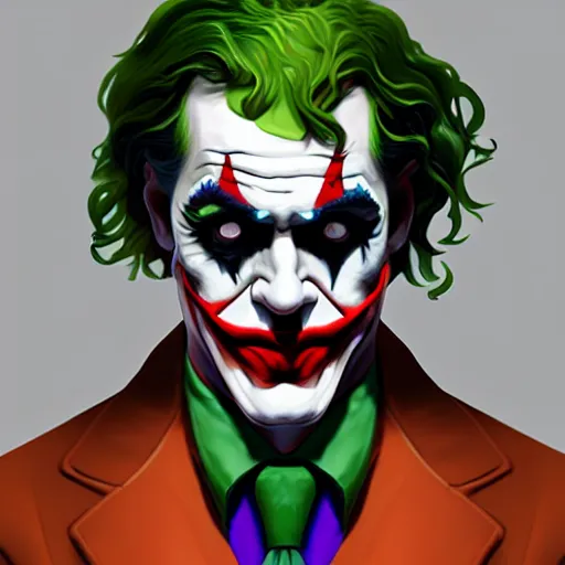 Prompt: Jerome!!! Powell as The Joker, digital art, cgsociety, artstation