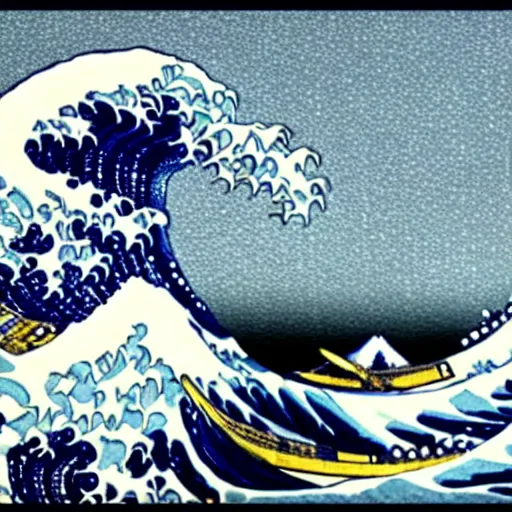 Prompt: hokusai's great wave in the style of Van Gogh