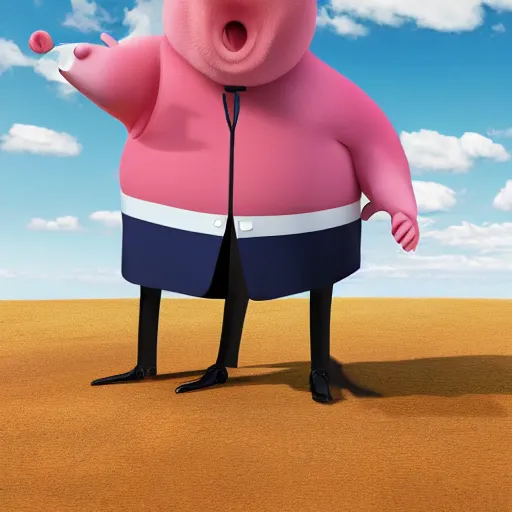 Prompt: Donald Trump in Peppa Pigs body, hyper realistic photography, 8k,