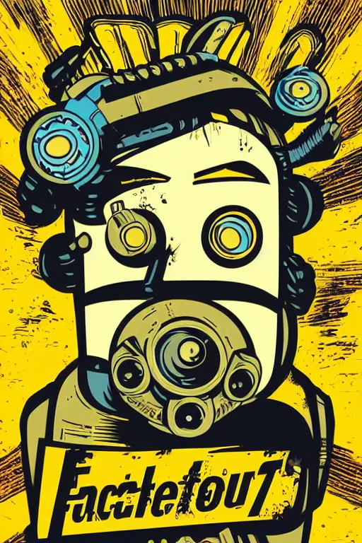 Image similar to fallout 7 6 retro futurist illustration art by butcher billy, sticker, colorful, illustration, highly detailed, simple, smooth and clean vector curves, no jagged lines, vector art, smooth andy warhol style