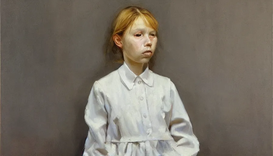 Image similar to painting by borremans, girl, detailed, stunning